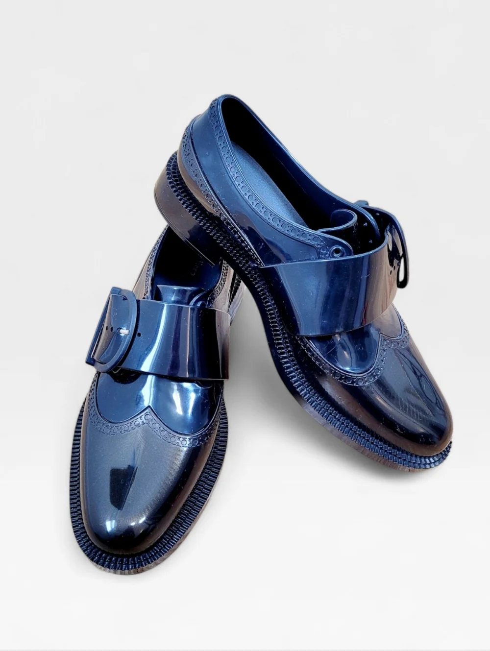 MELISSA Dama Classic Jelly Brogues Loafers Shoes 8 Black Bronze Made In Brazil - Picture 4 of 15